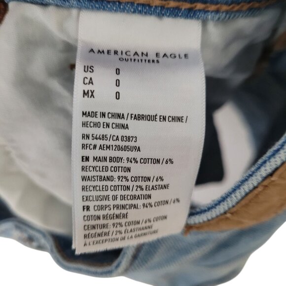 American Eagle Outfitters Womens Patchwork Denim Mom Jean Shorts Size 0 High Ris - Picture 2 of 13